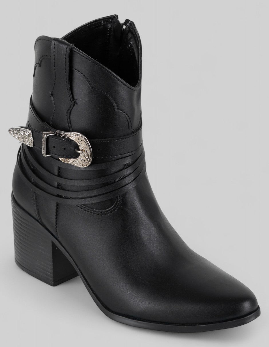 Botas tipo western Exterior Piel vegana Color Negro Para Mujer De RBCOLLECTION