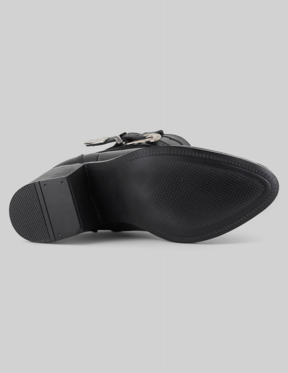 Botas tipo western West en Piel vegana – Negro