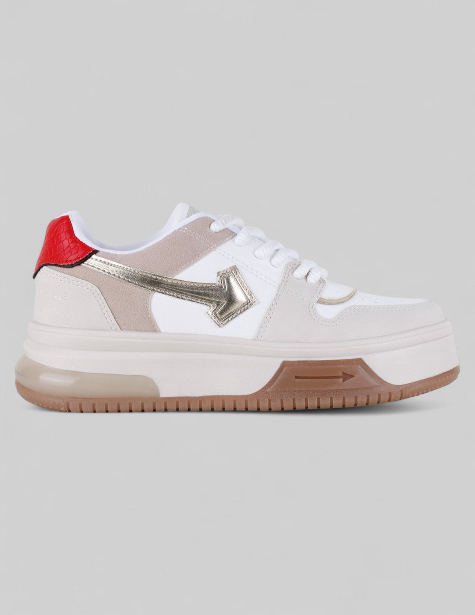 Tenis con cordones Urban en Piel vegana – Beige