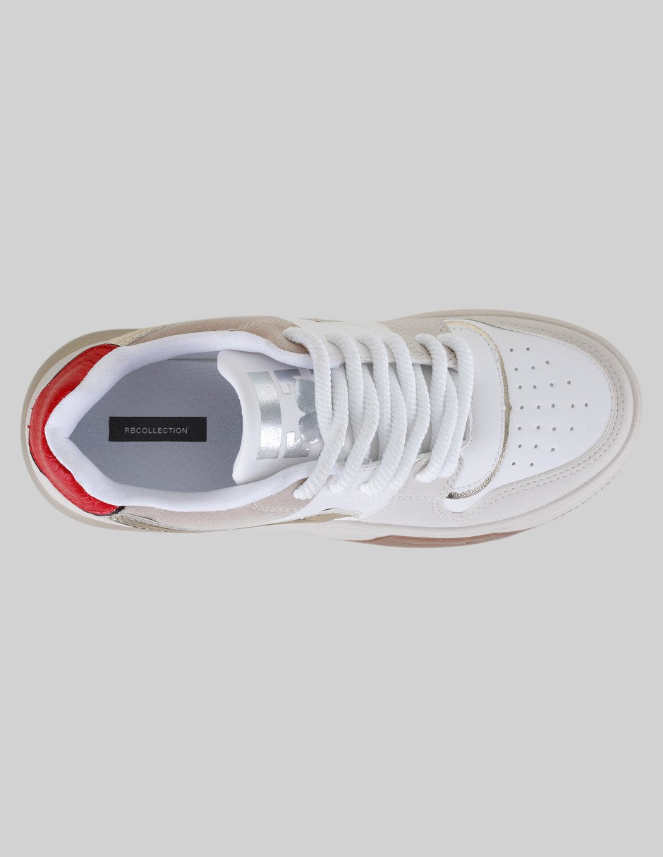 Tenis con cordones Urban en Piel vegana – Beige