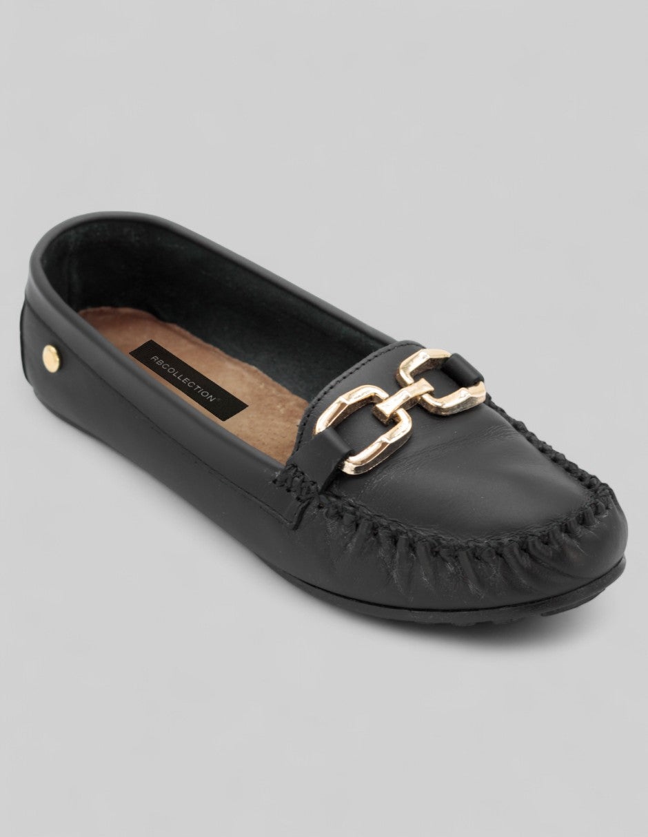 Mocasines Exterior Piel Color Negro Para Mujer De RBBASICS