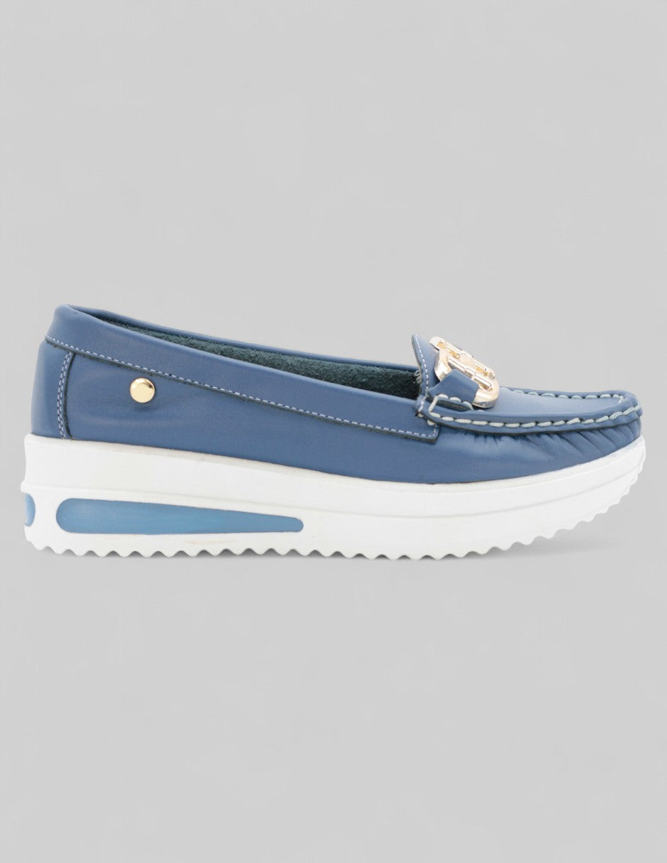 Mocasines Hand made en Piel – Azul