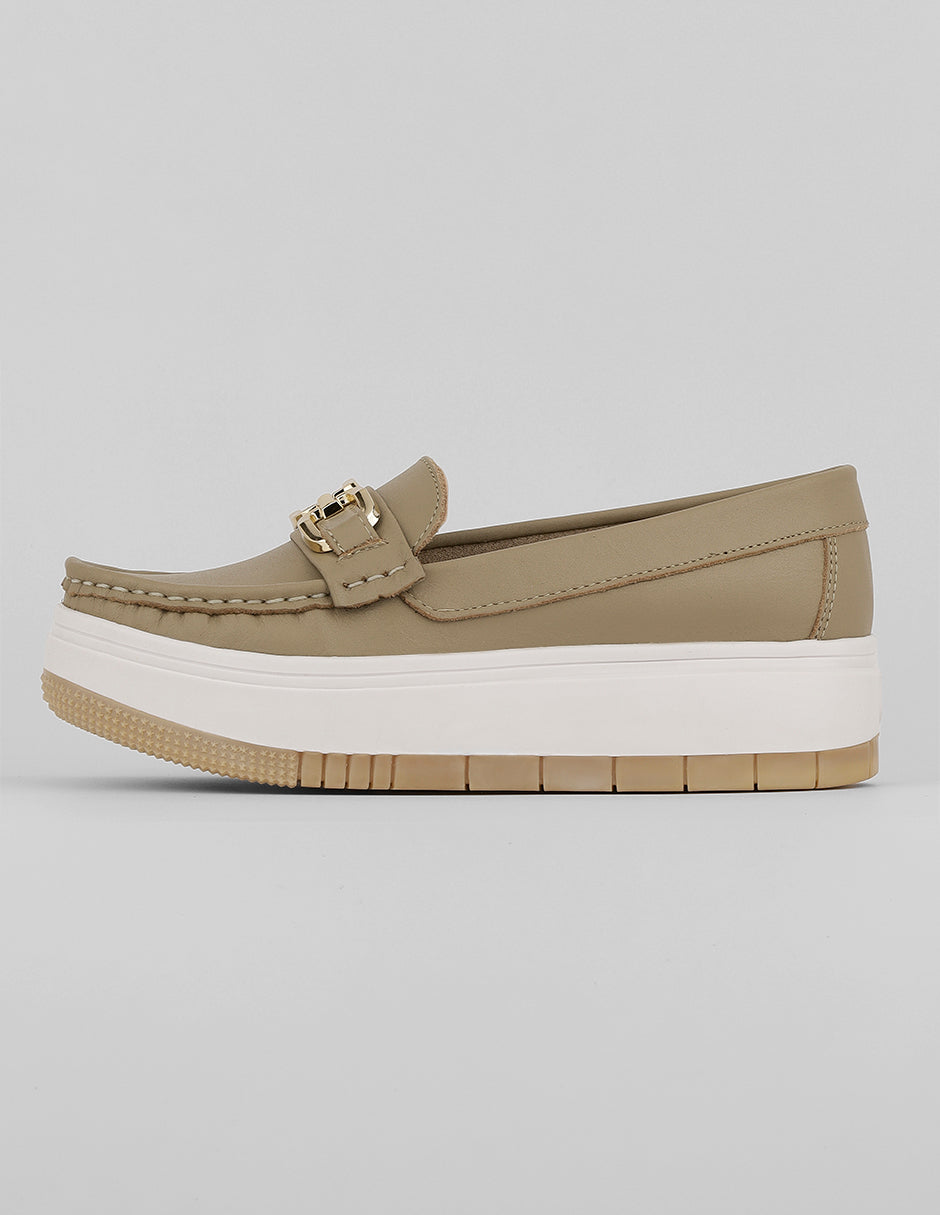 Mocasines Exterior Piel Color Beige Para Mujer De RBCOLLECTION