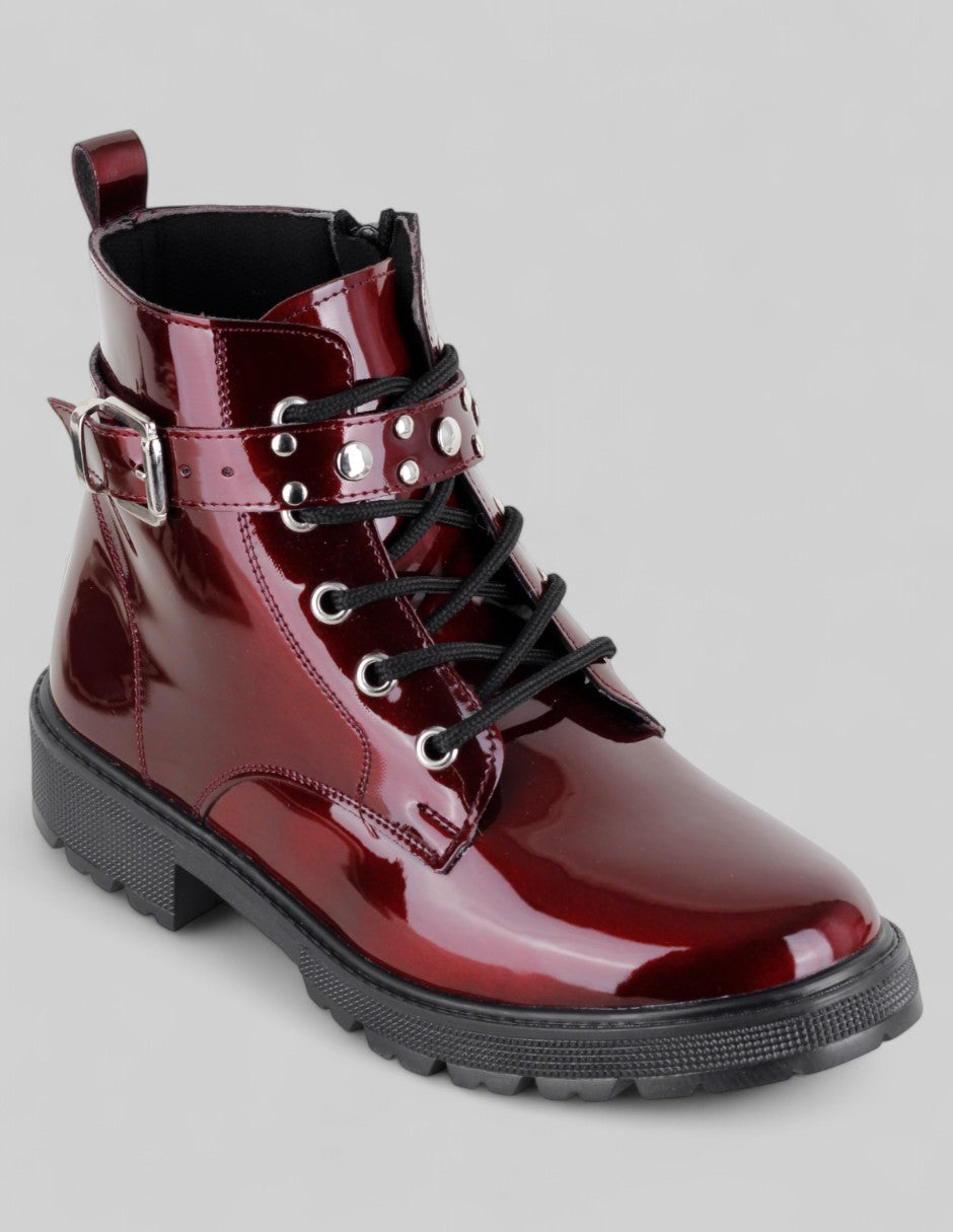 Botas casuales Exterior Charol Color Vino Para Mujer De RBCOLLECTION