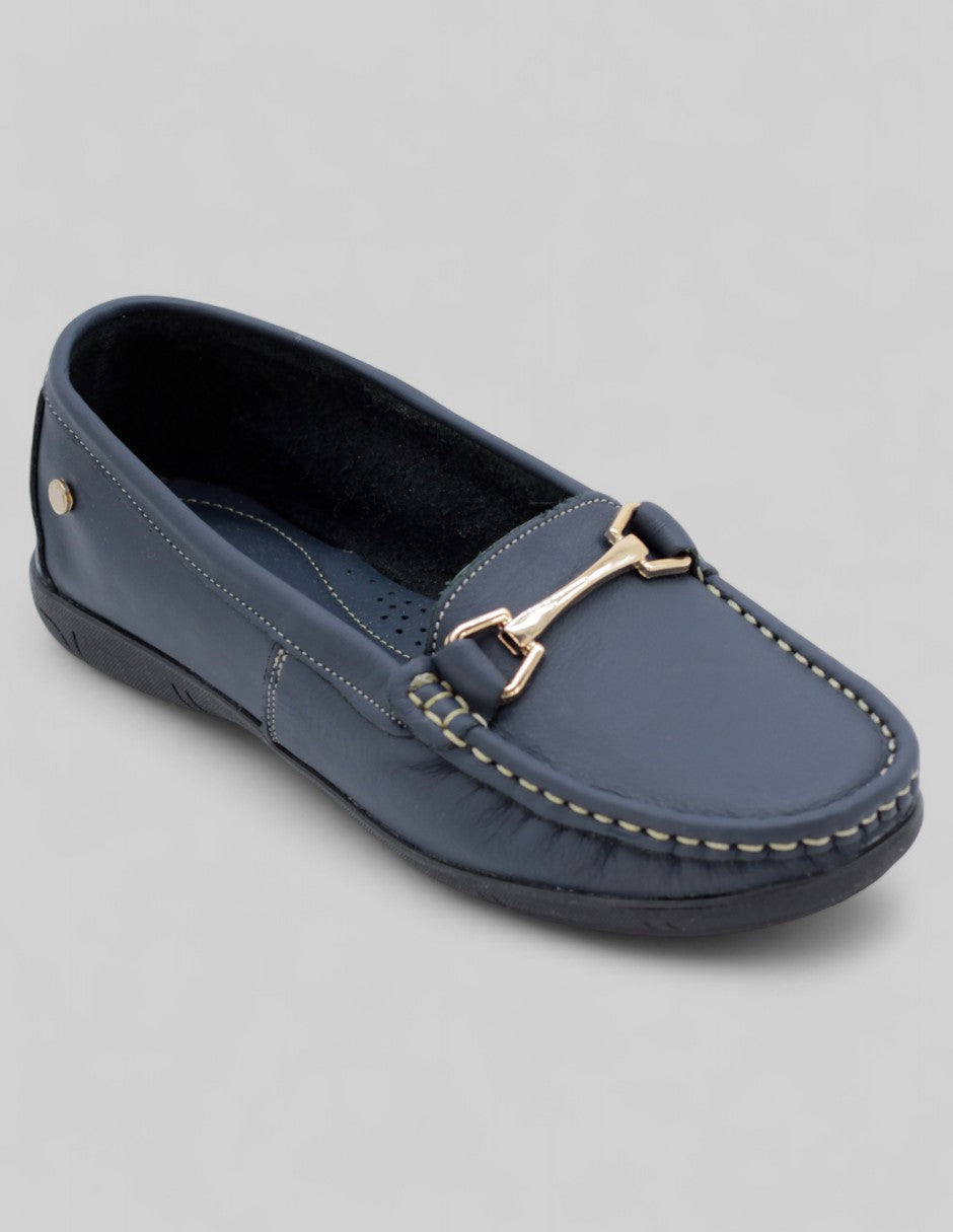 Mocasines Exterior Piel Color Azul Para Mujer De RBCOLLECTION