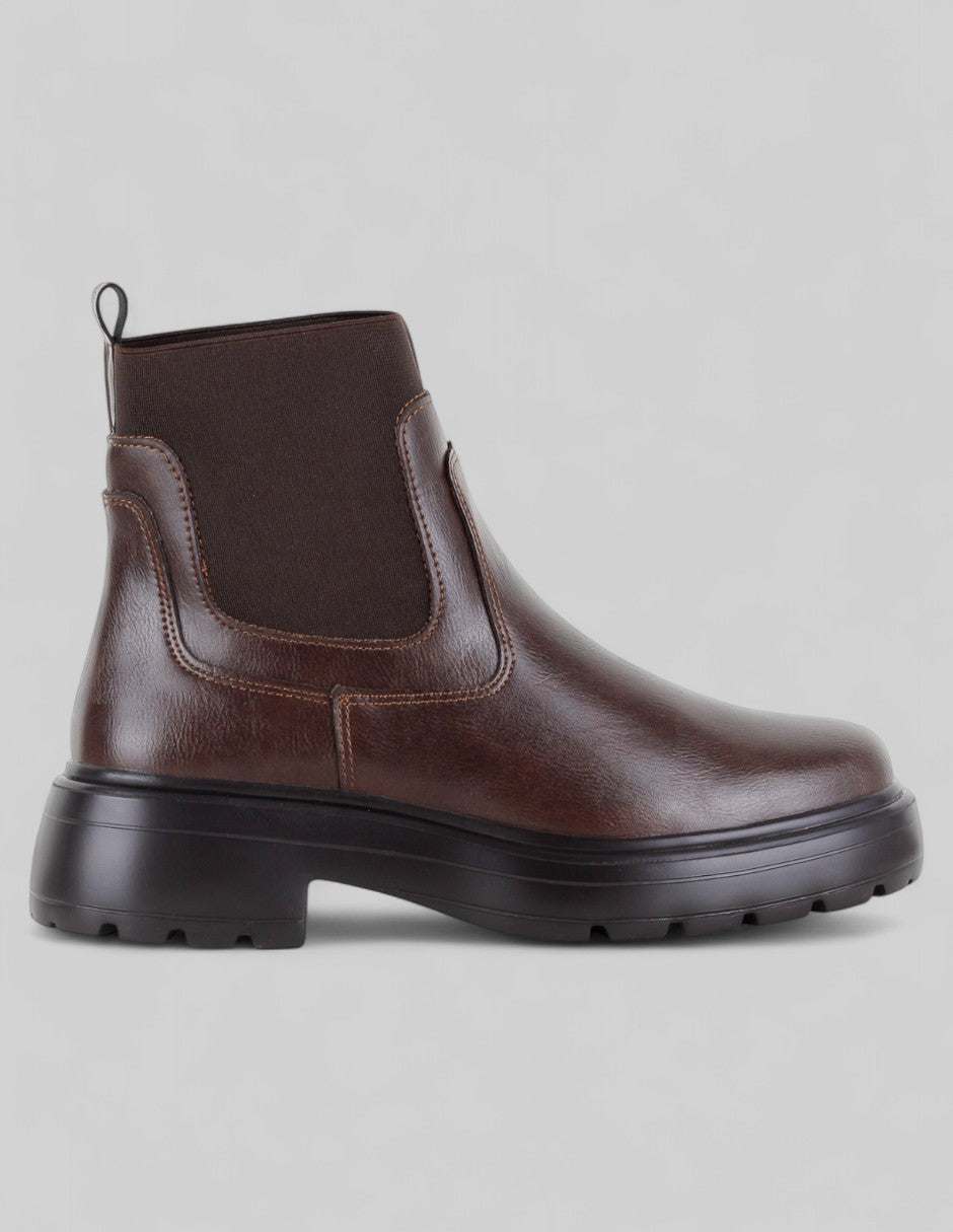 Botas casuales Bike en Piel vegana – Café