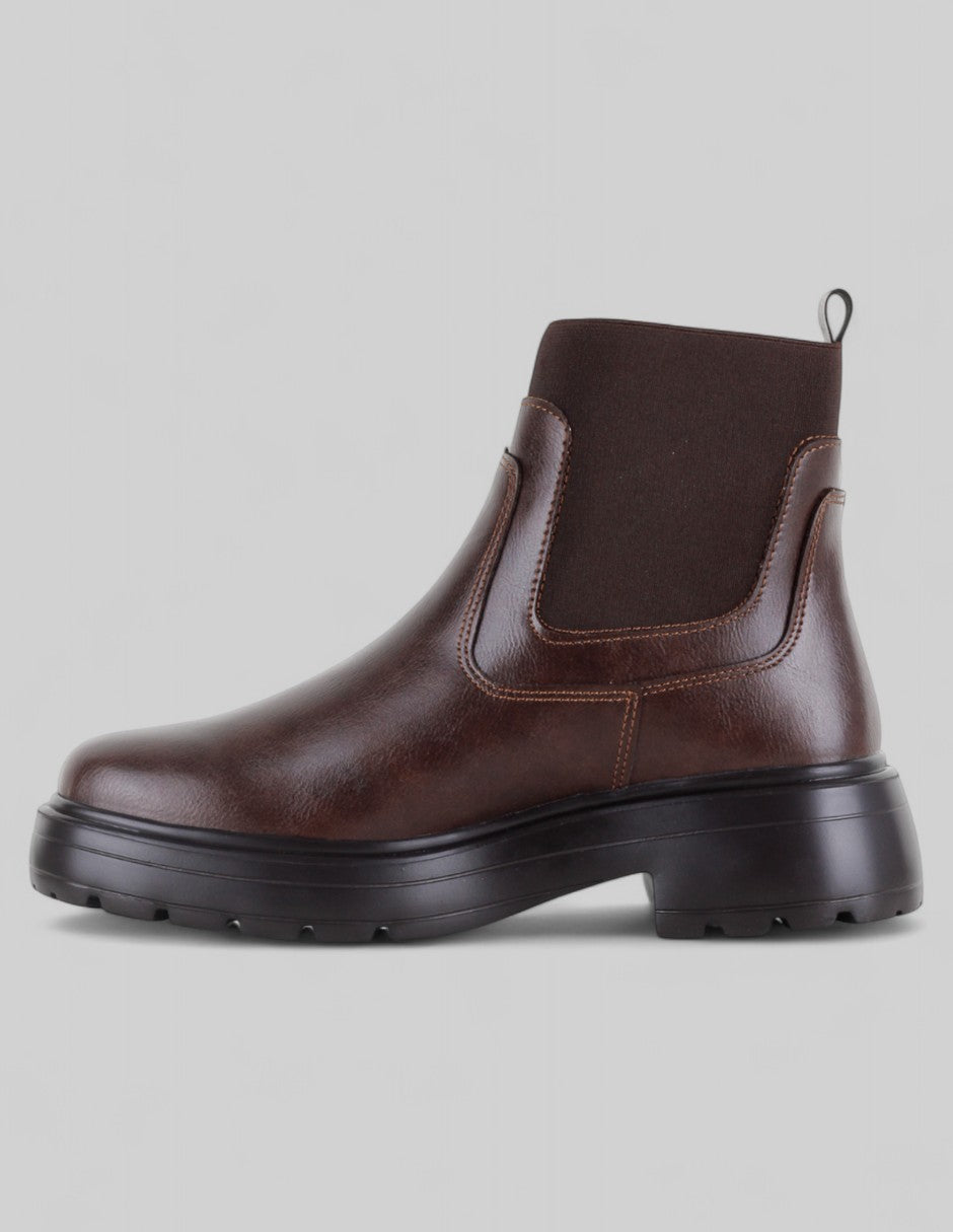 Botas casuales Bike en Piel vegana – Café