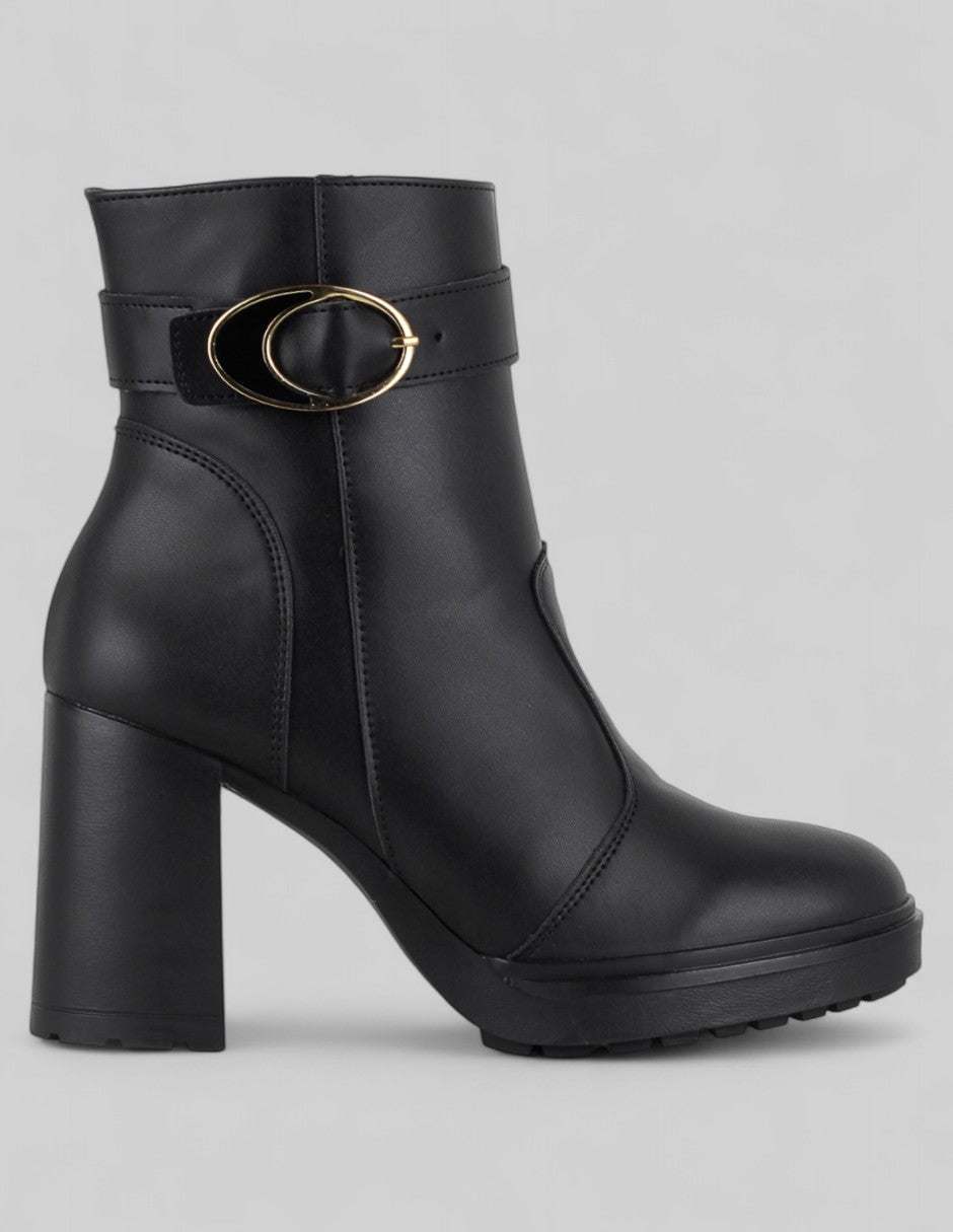 Botín con tacón Aurora en Piel vegana – Negro