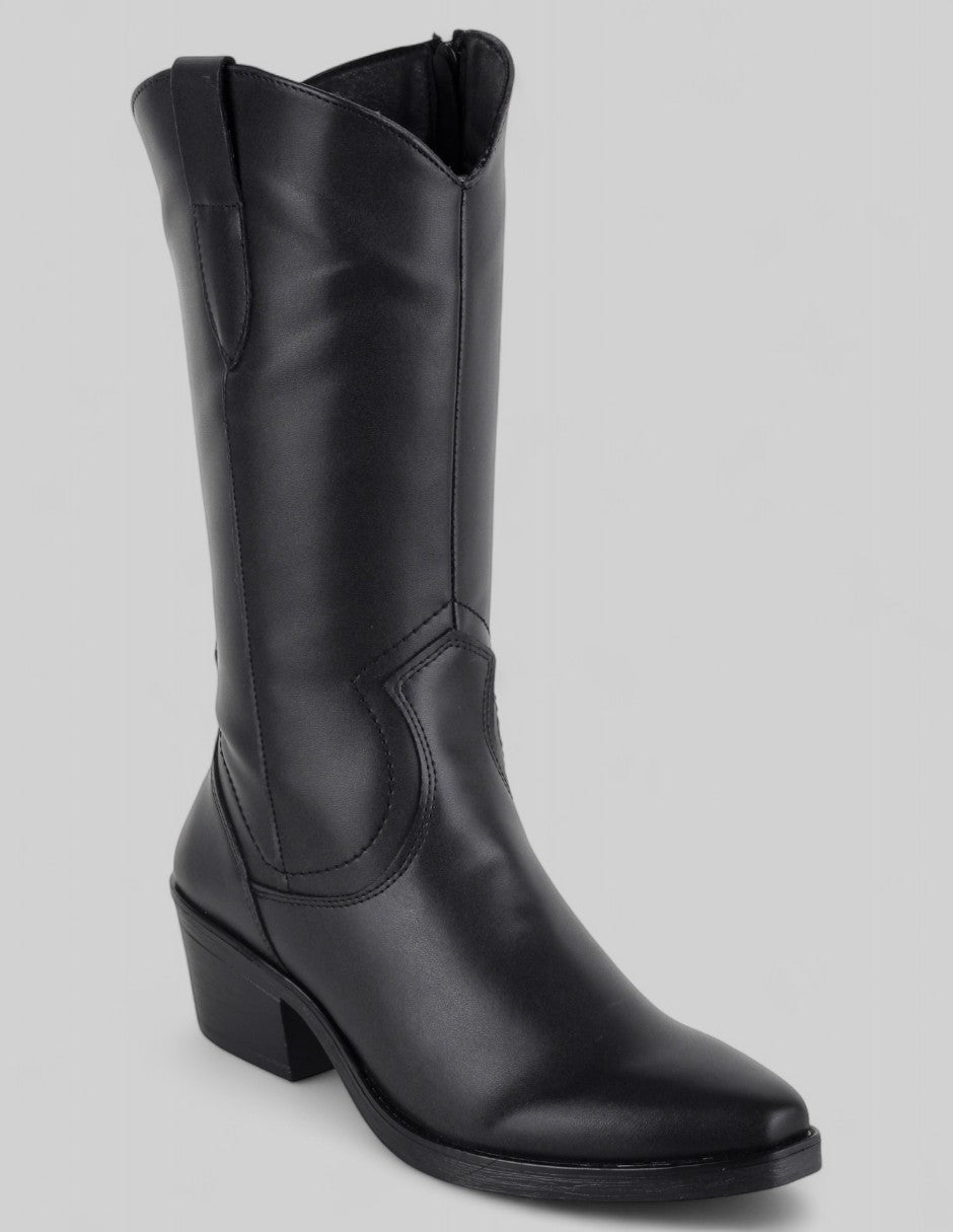 Botas tipo western Exterior Piel vegana Color Negro Para Mujer De RBCOLLECTION