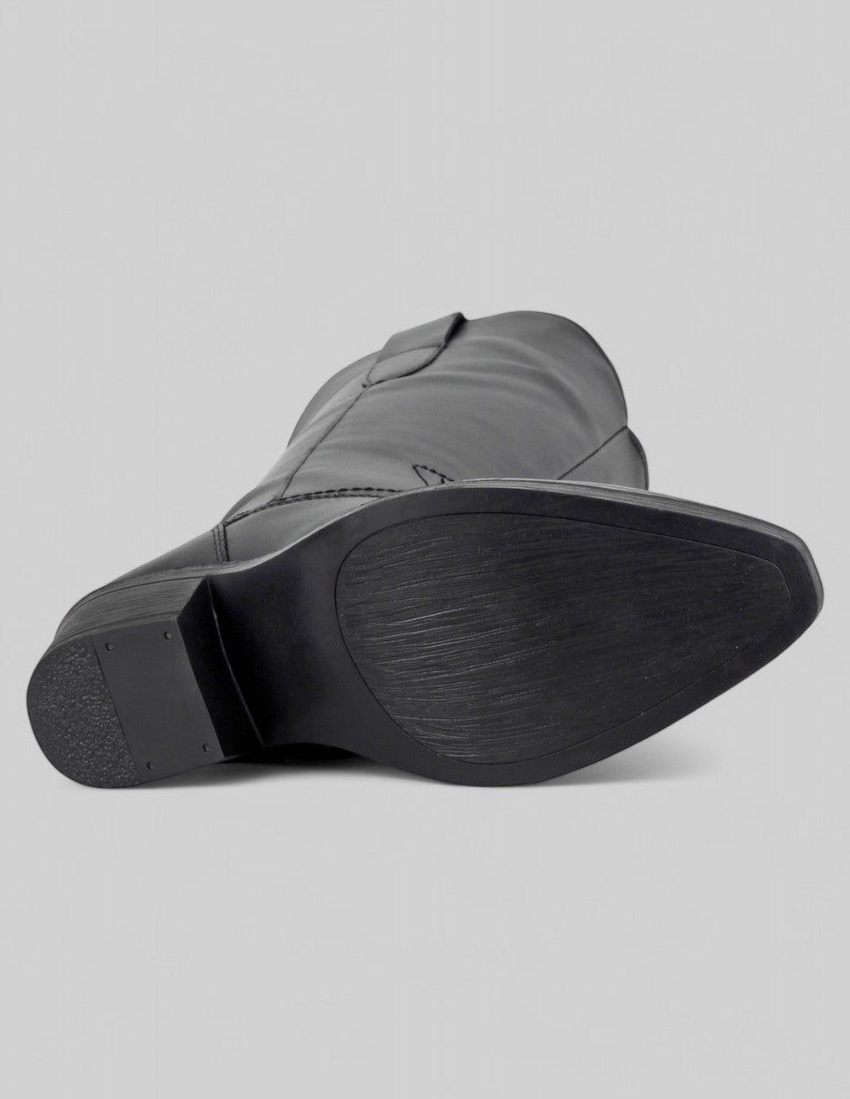 Botas tipo western West en Piel vegana – Negro