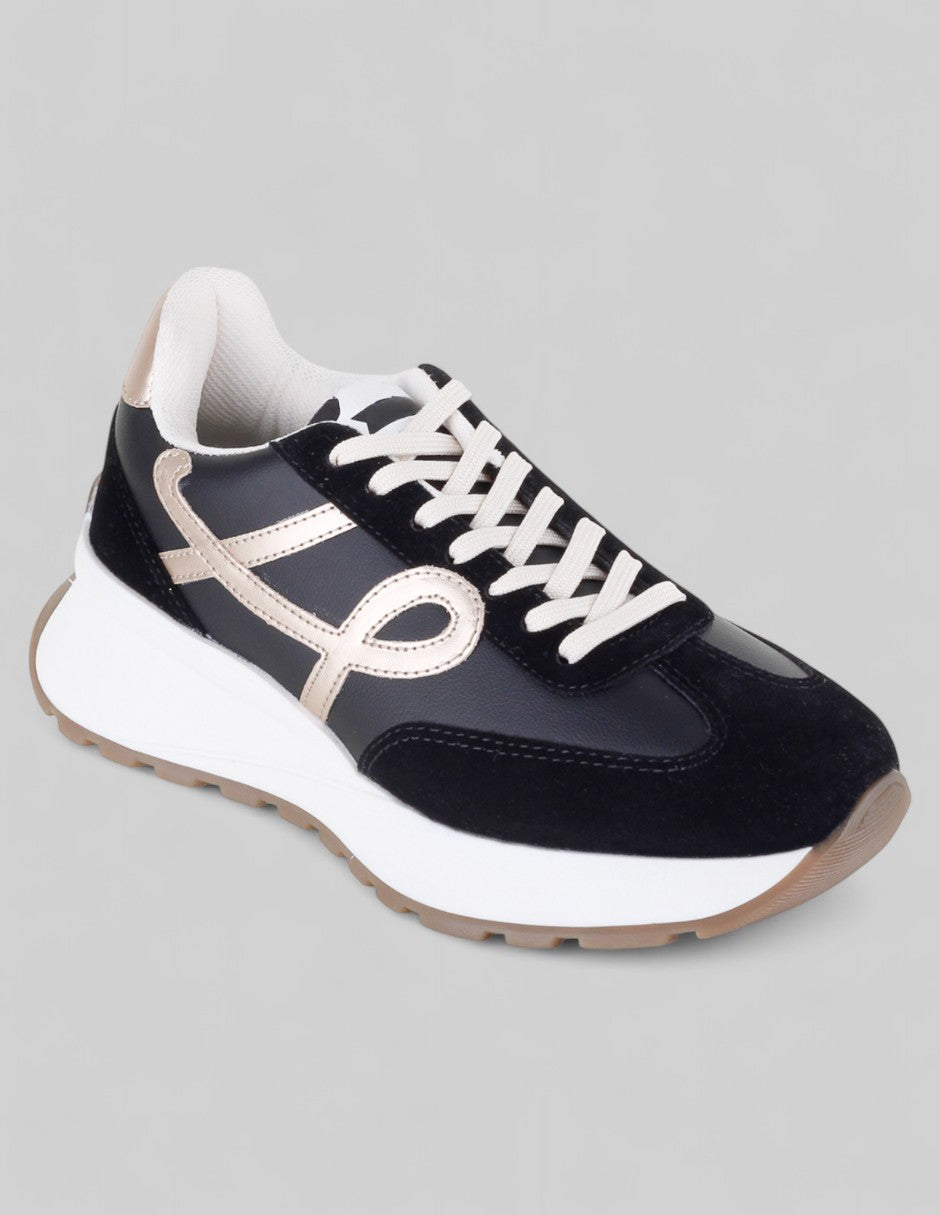 Tenis tipo deportivo Exterior Sintético Color Negro Para Mujer De RBCOLLECTION