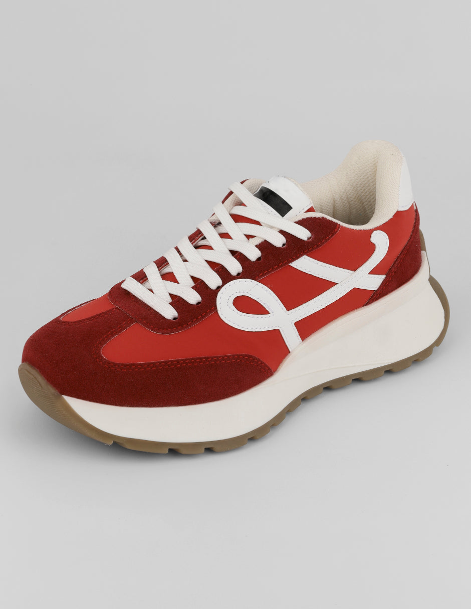 Tenis con cordones  Urban en Textil – Rojo