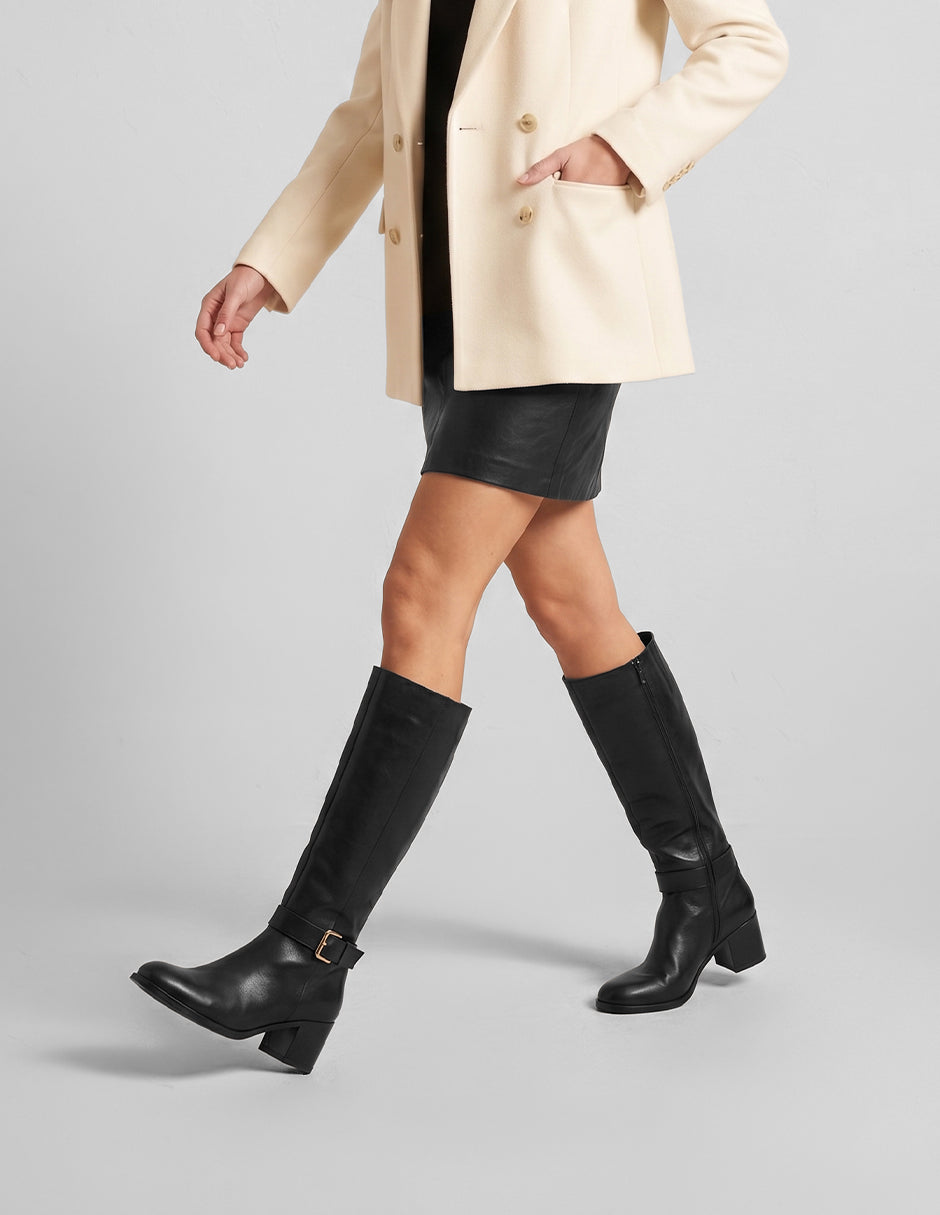Botas altas Hella en Piel vegana – Negro
