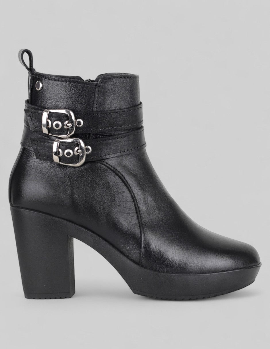 Botín con tacón Hand made en Piel – Negro