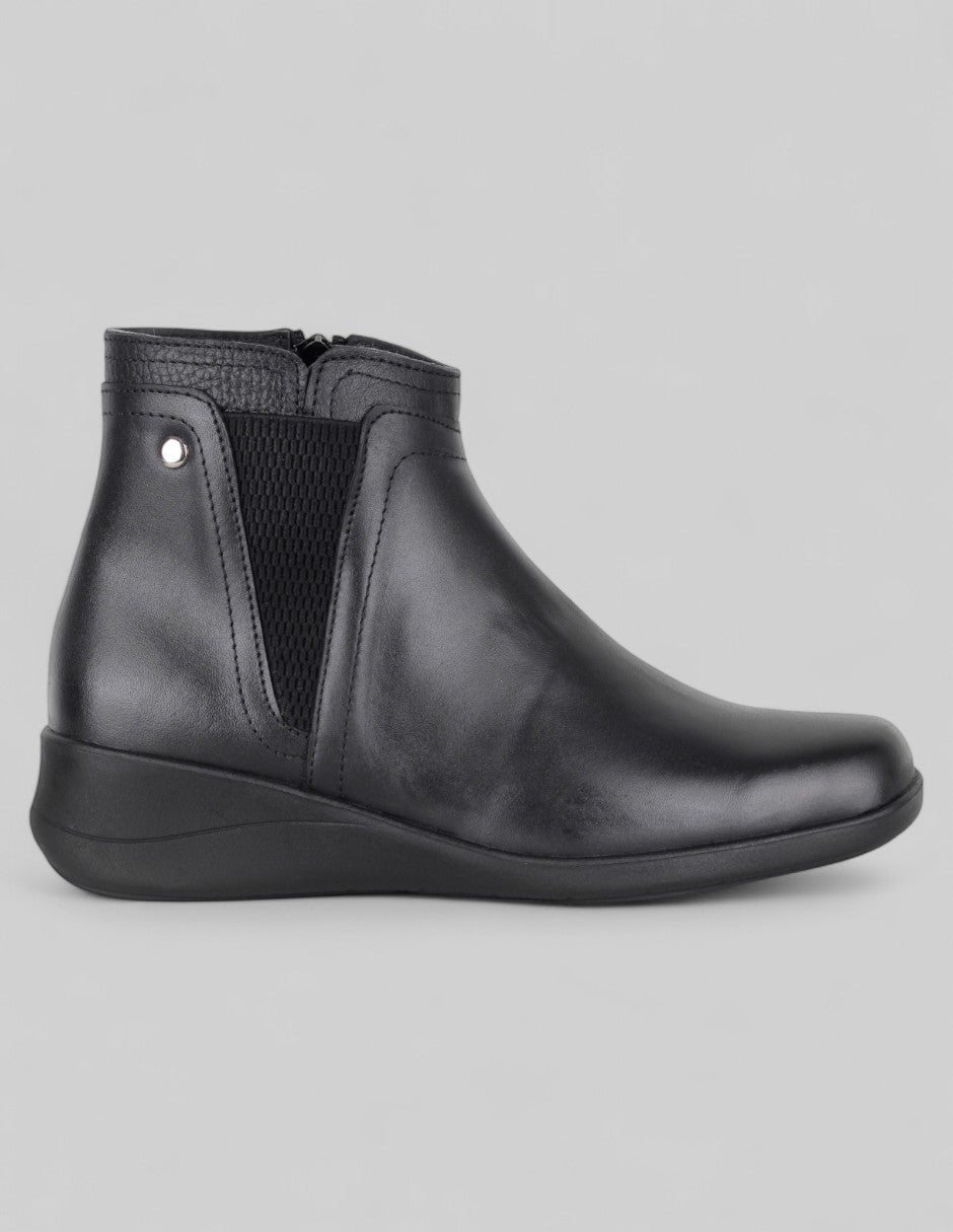 Botín con cuña Hand made en Piel – Negro