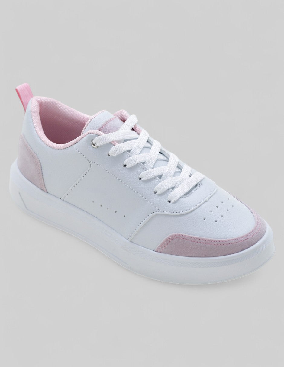 Tenis con cordones Exterior Piel vegana Color Blanco Para Mujer De RBCOLLECTION