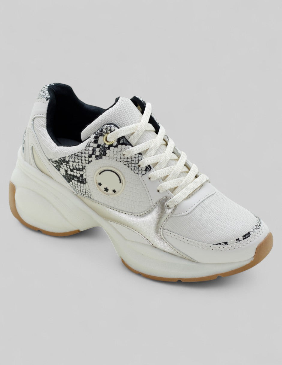 Tenis tipo deportivo Exterior Piel vegana Color Beige Para Mujer De RBCOLLECTION