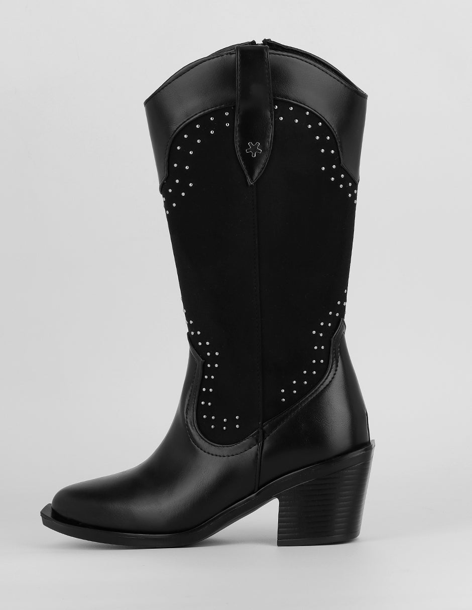 Botas tipo western Exterior Piel vegana Color Negro Para Mujer De RBCOLLECTION