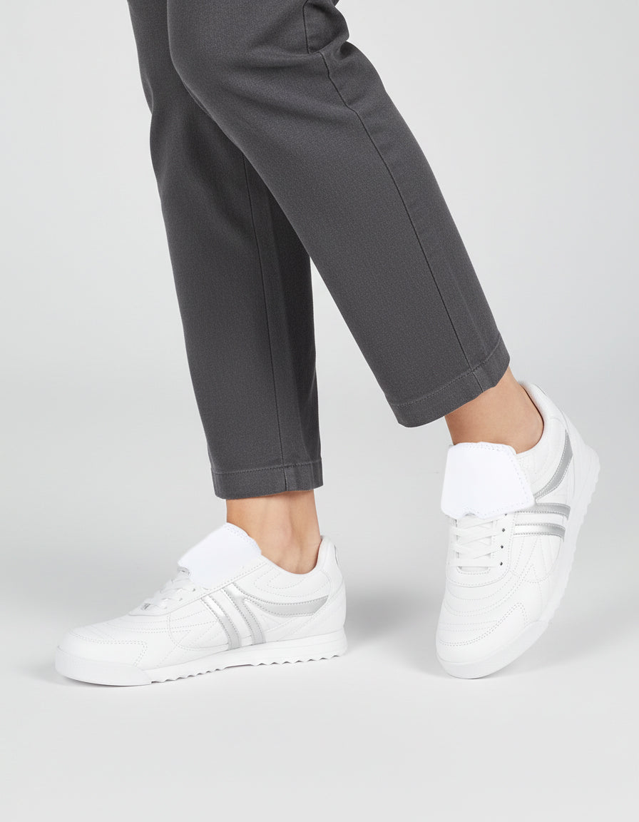 Tenis con cordones Bear en Piel vegana – Blanco