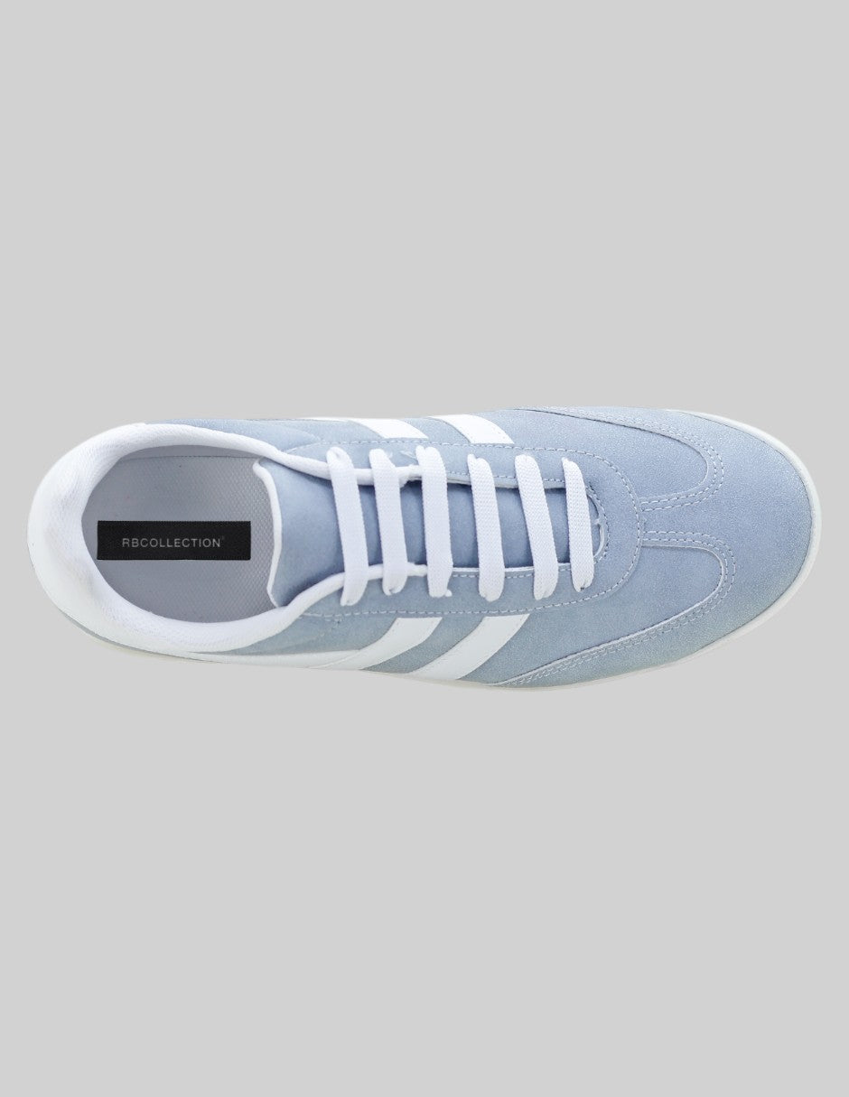 Tenis con cordones Sam en Piel vegana – Azul