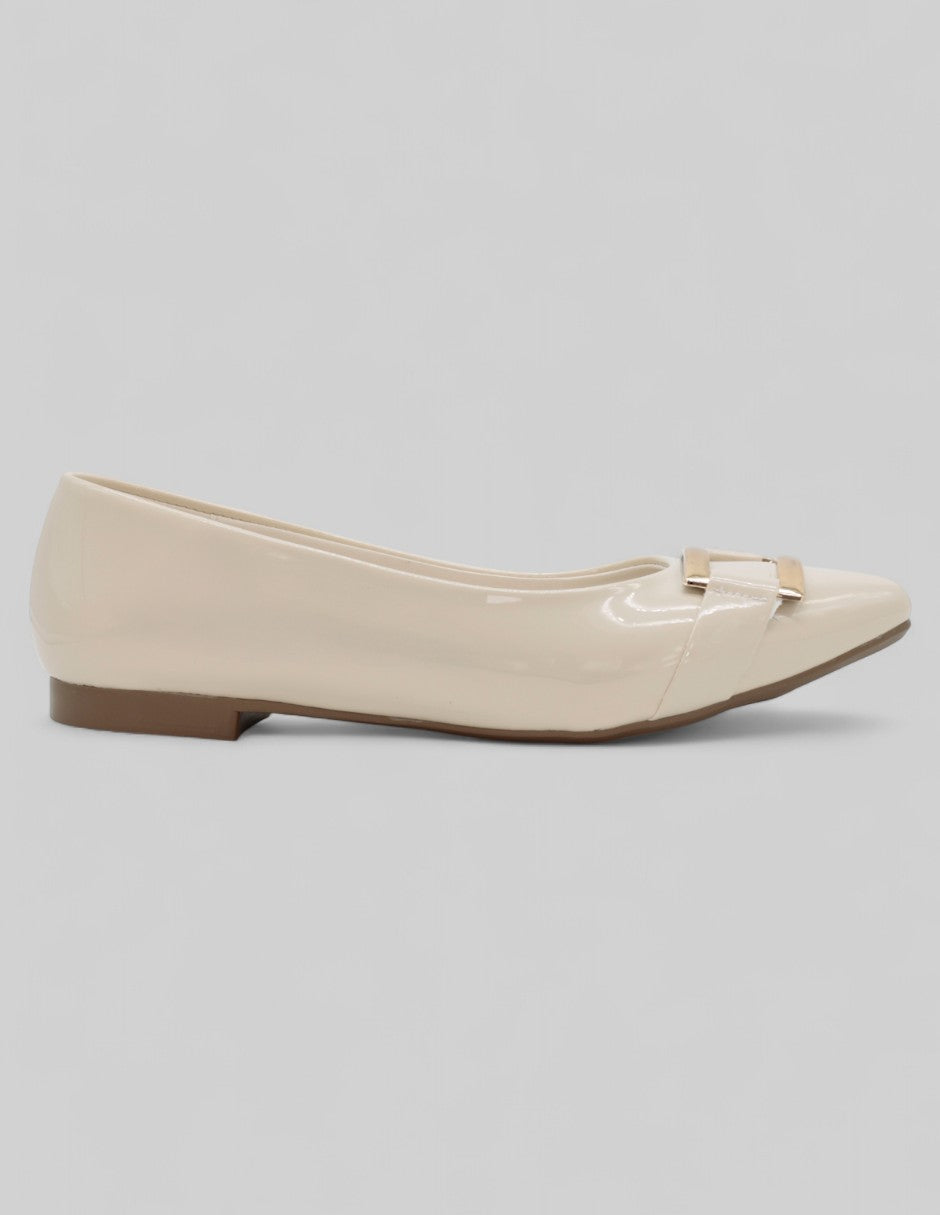 Flats puntales Soft en Charol – Beige