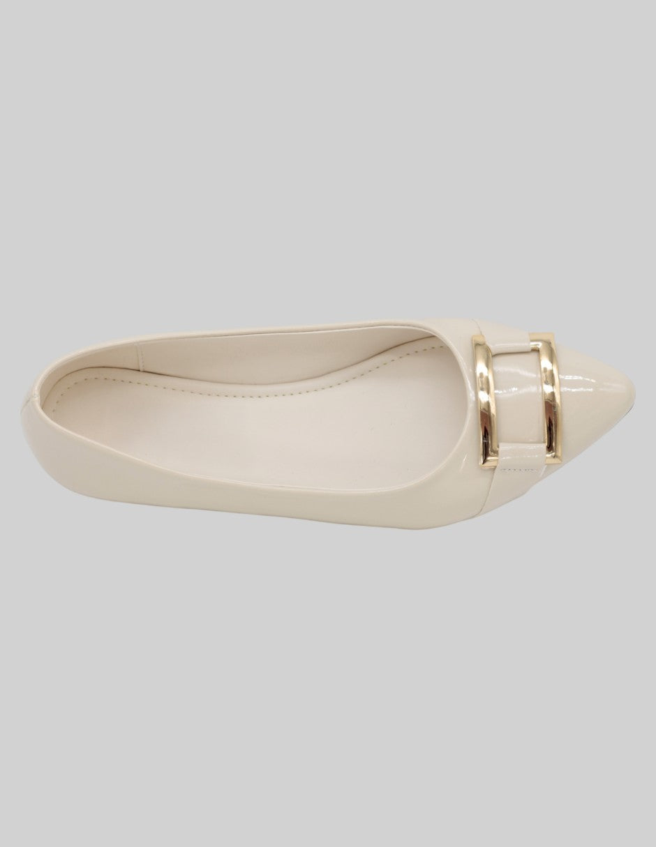Flats puntales Soft en Charol – Beige