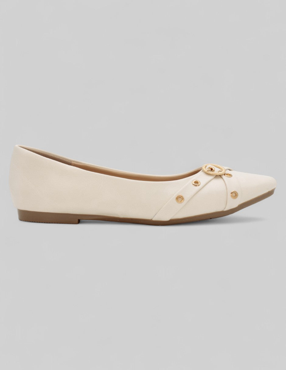 Flats puntales Soft en Piel vegana – Beige