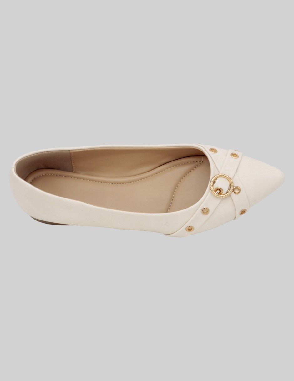 Flats puntales Soft en Piel vegana – Beige