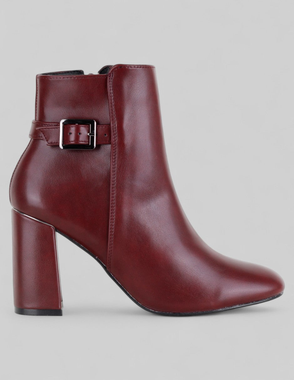 Botín con tacón Delta en Piel vegana – Rojo