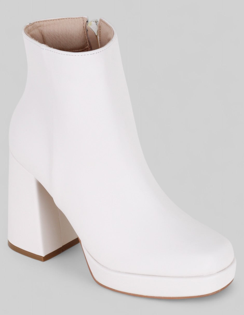 Botín con tacón Exterior Piel vegana Color Late Para Mujer De RBCOLLECTION