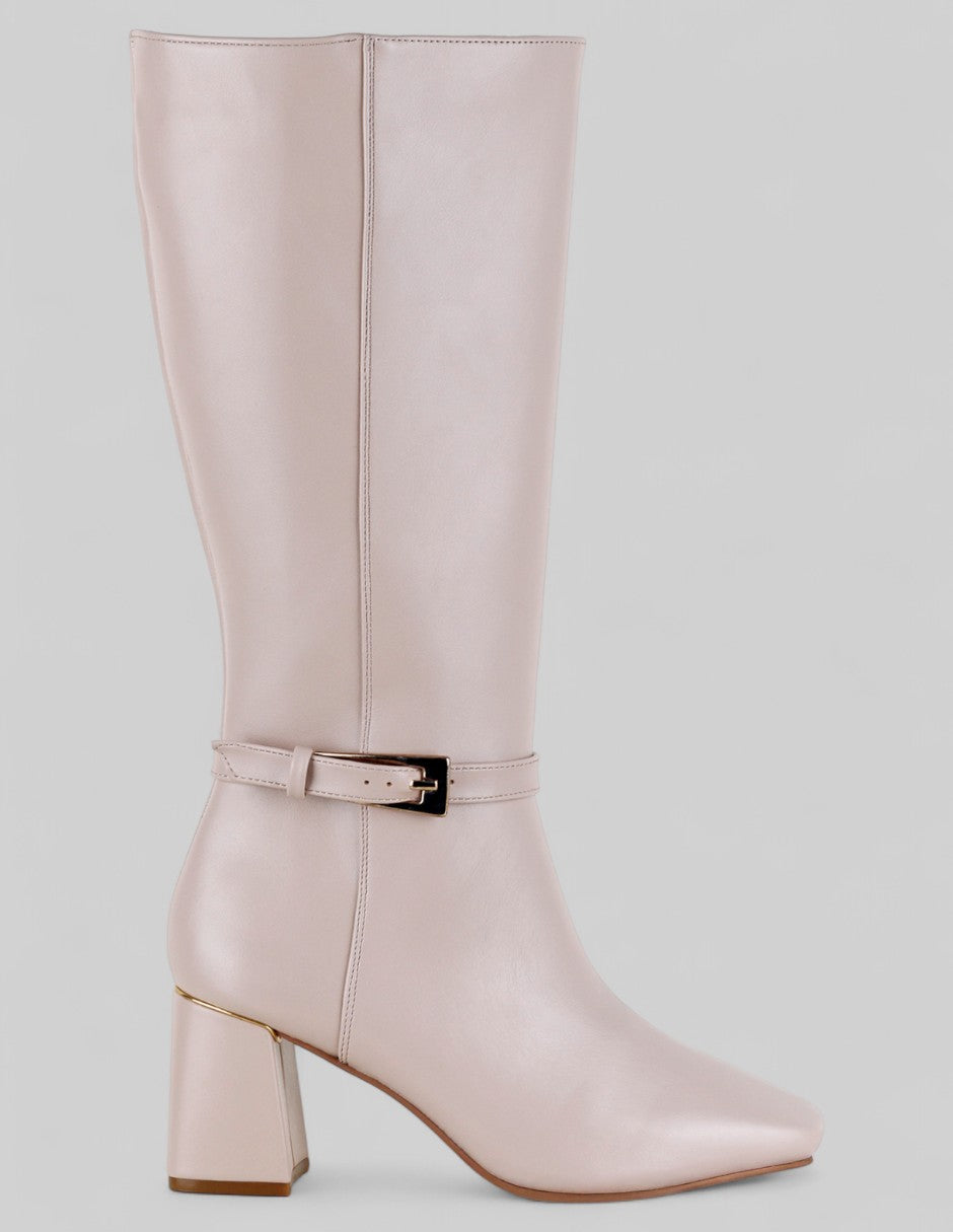 Botas altas Hella en Piel vegana – Beige