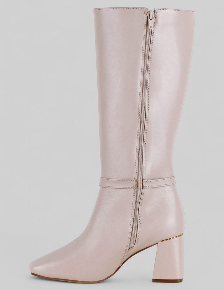 Botas altas Hella en Piel vegana – Beige