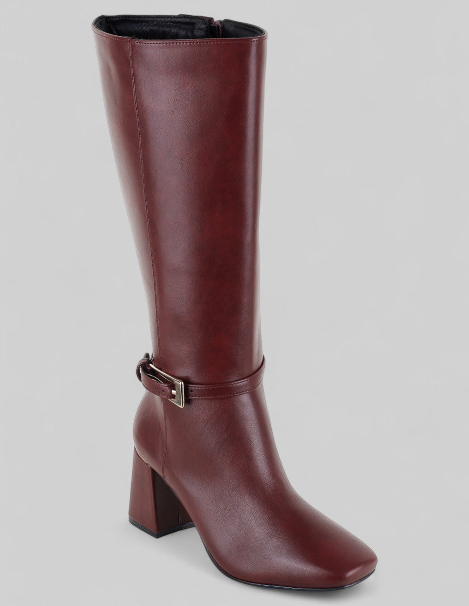 Botas altas Exterior Piel vegana Color Vino Para Mujer De RBCOLLECTION