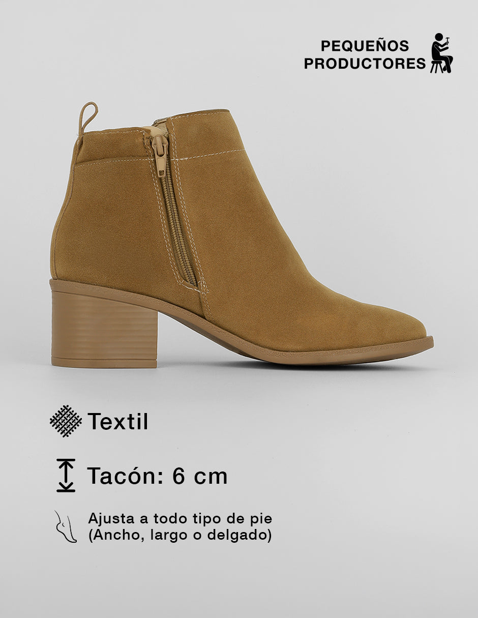 Botas tipo western Aurora en Textil – Café
