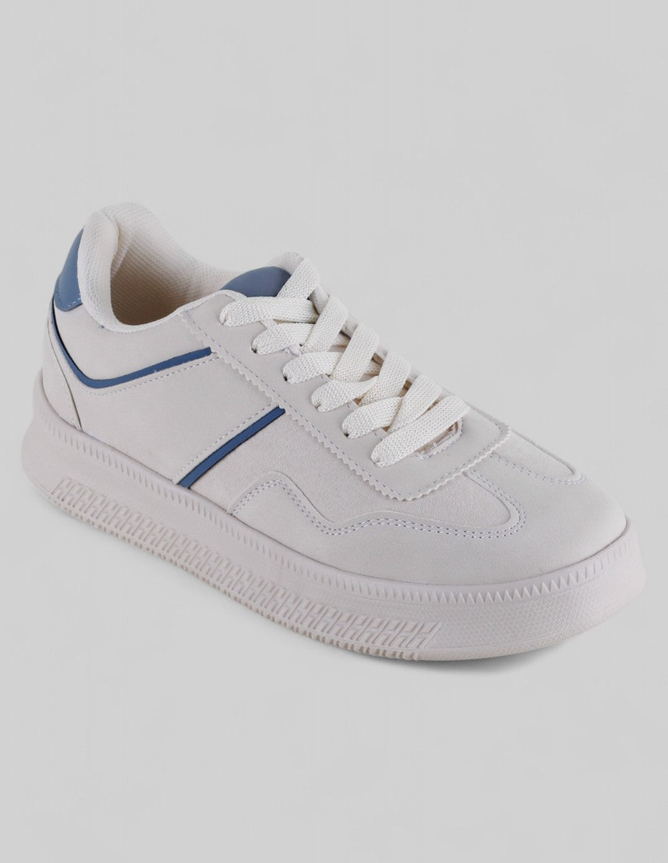 Tenis con cordones Exterior Piel vegana Color Beige Para Mujer De RBCOLLECTION