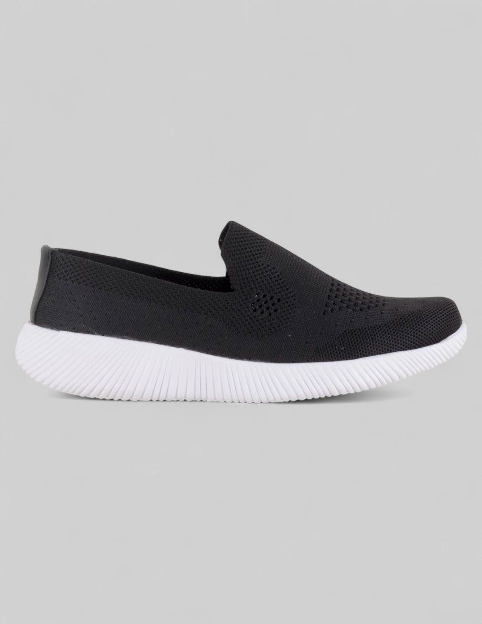 Tenis sin cordones Confort en Textil – Negro