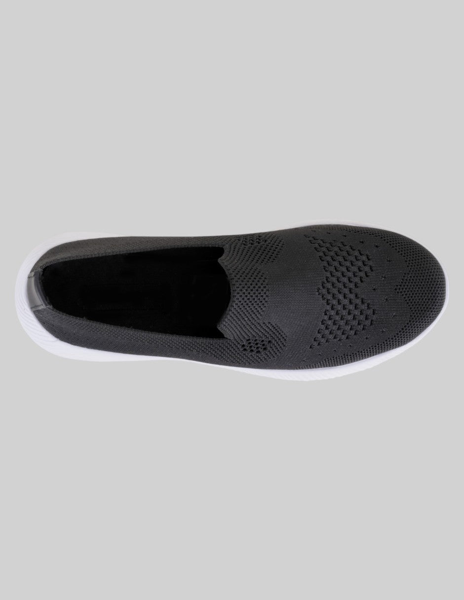 Tenis sin cordones Confort en Textil – Negro