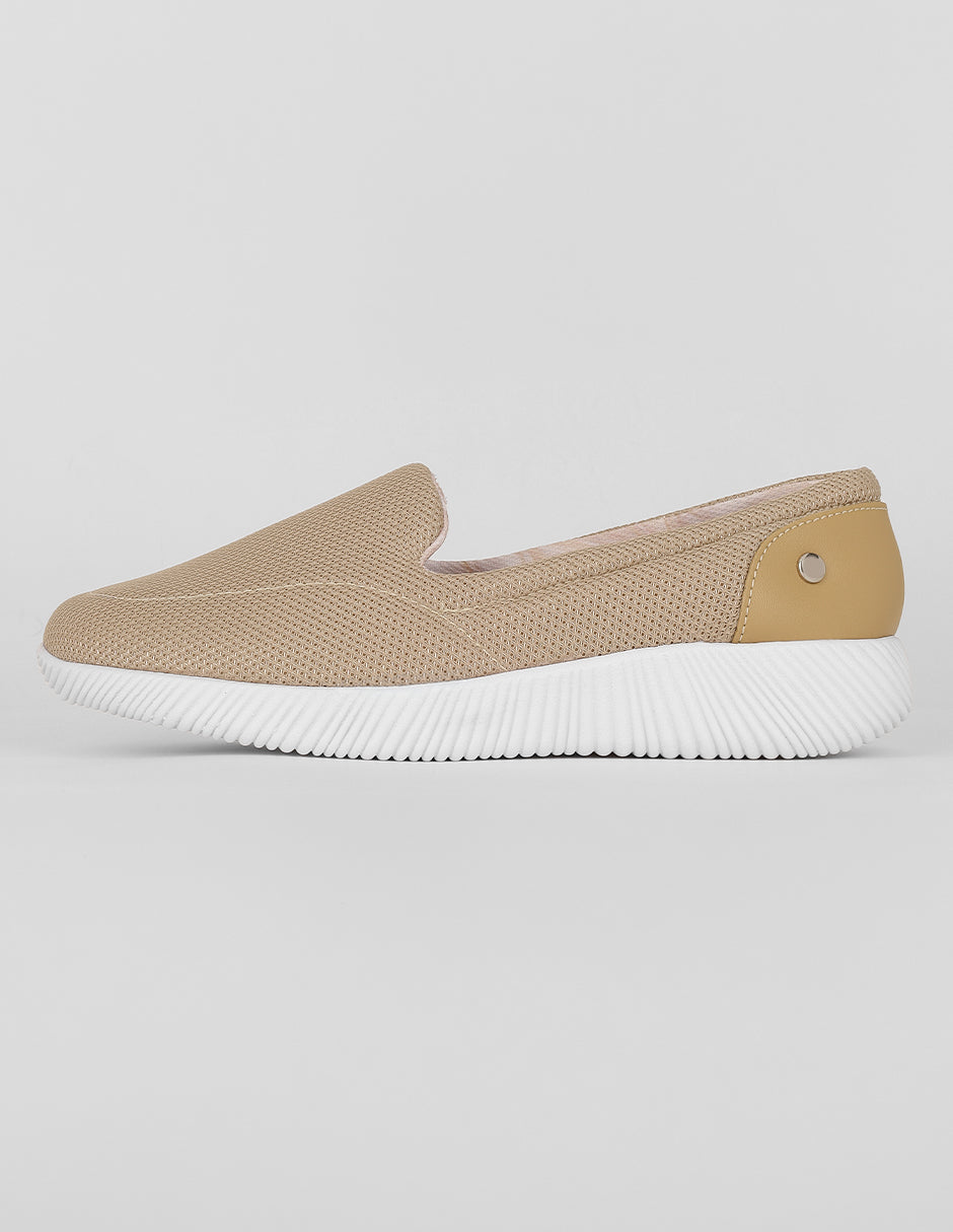 Mocasines Exterior Textil Color Beige Para Mujer De RBCOLLECTION
