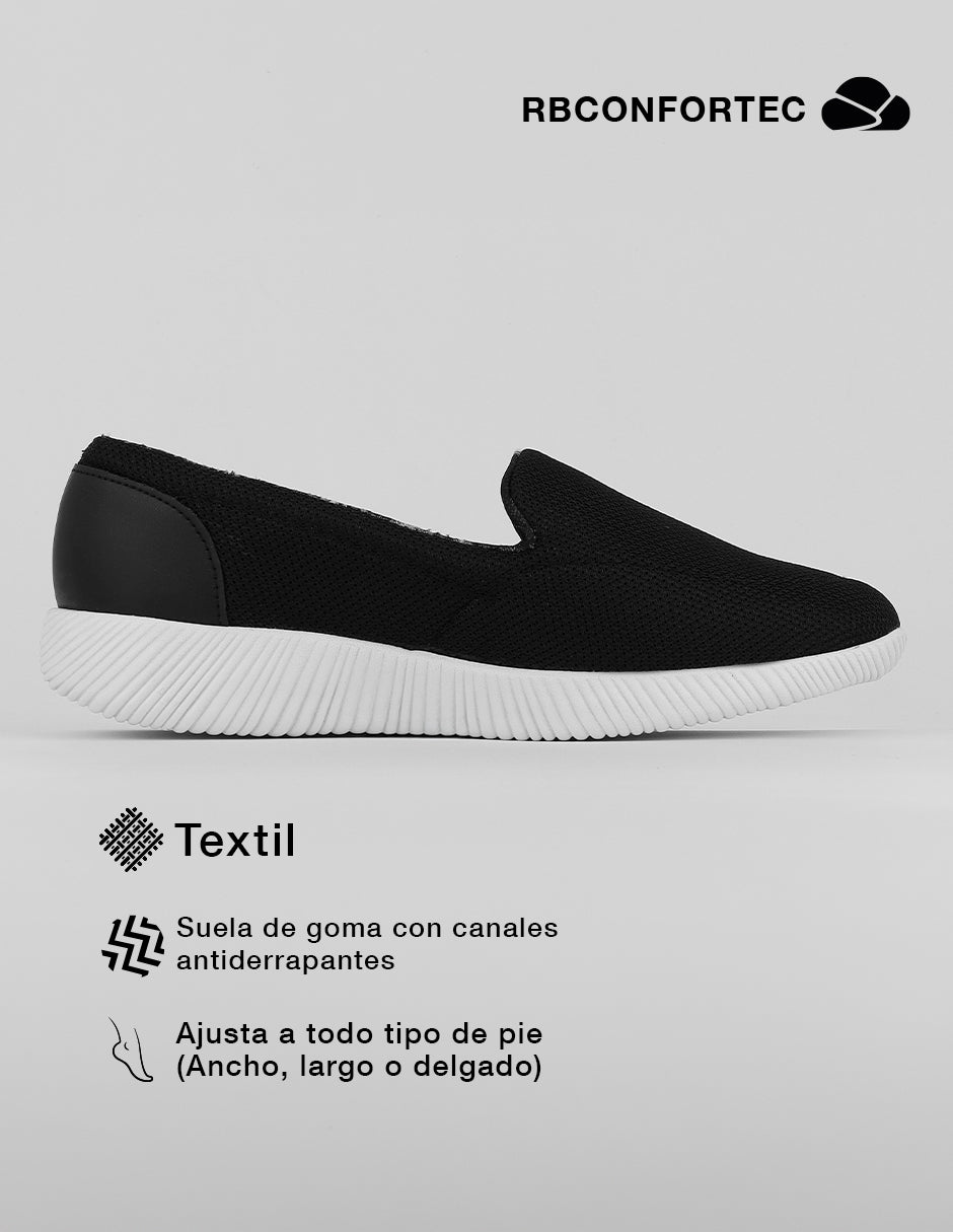 Zapatos de confort Comfy en Textil – Negro
