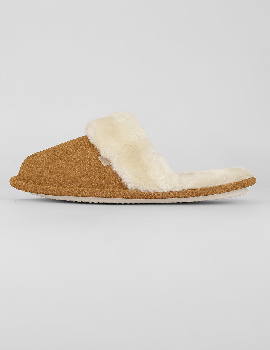 Pantuflas Exterior Textil Color Café Para Mujer De RBBASICS