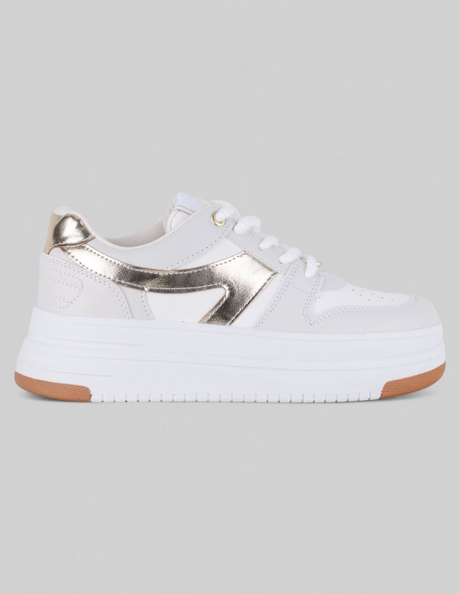 Tenis con cordones Urban en Piel vegana – Beige