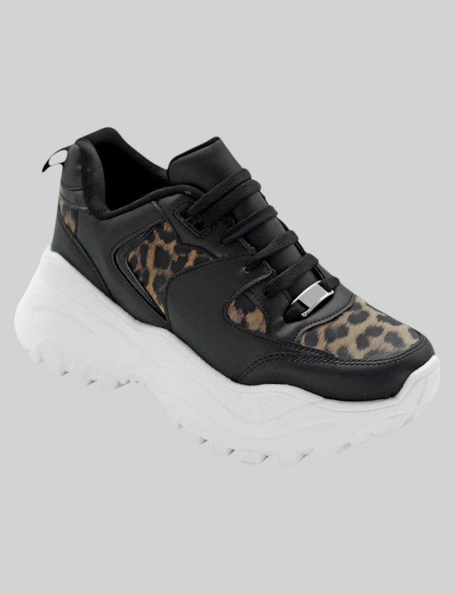 Tenis tipo Deportivo Exterior Piel vegana Color Negro Para Mujer De RBCOLLECTION