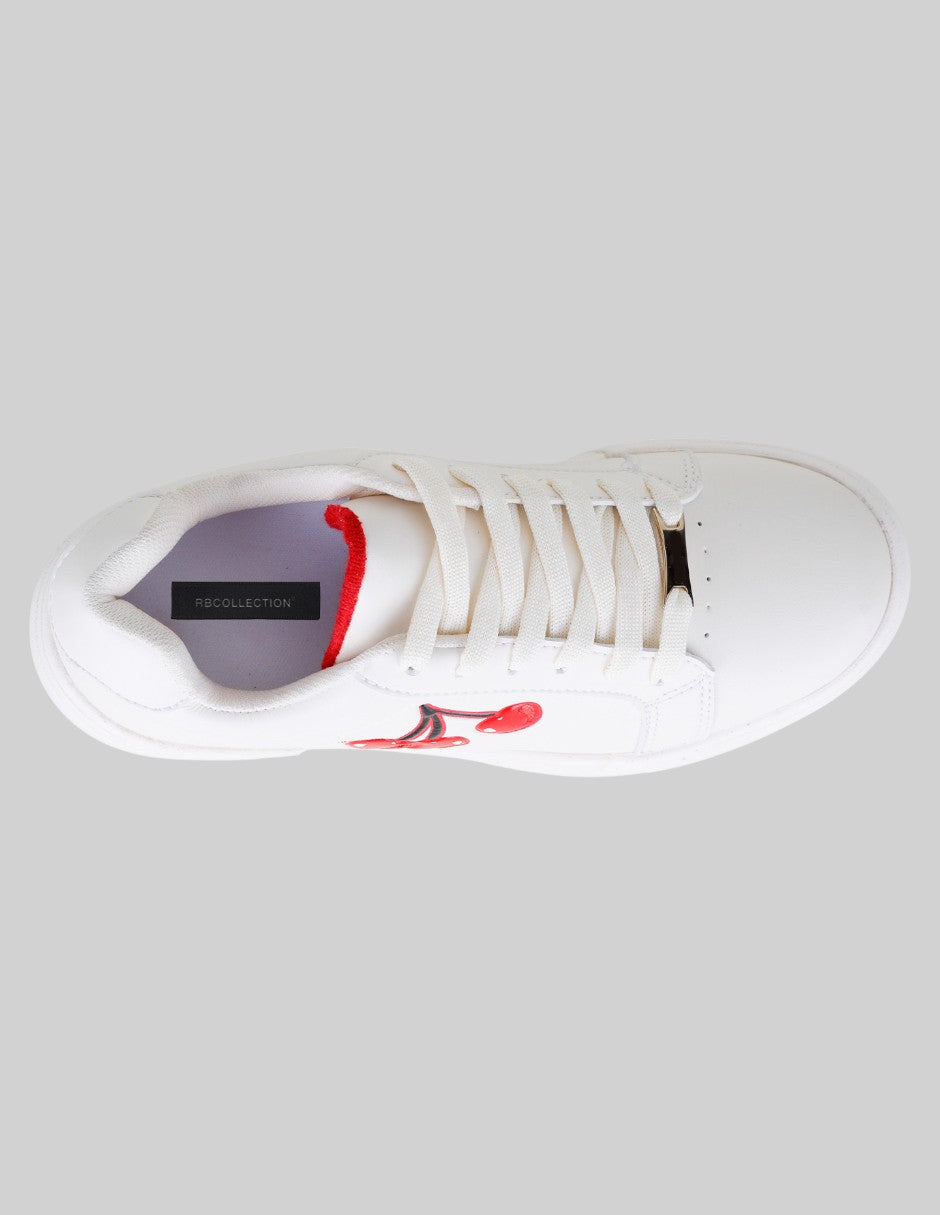 Tenis con cordones  Sour kiss en Piel vegana – Blanco
