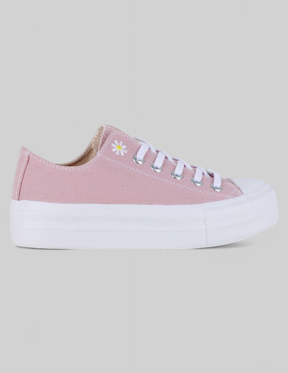 Tenis con cordones Urban en Textil – Rosa