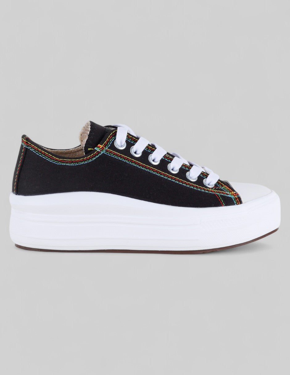 Tenis con cordones Steph en Textil – Negro