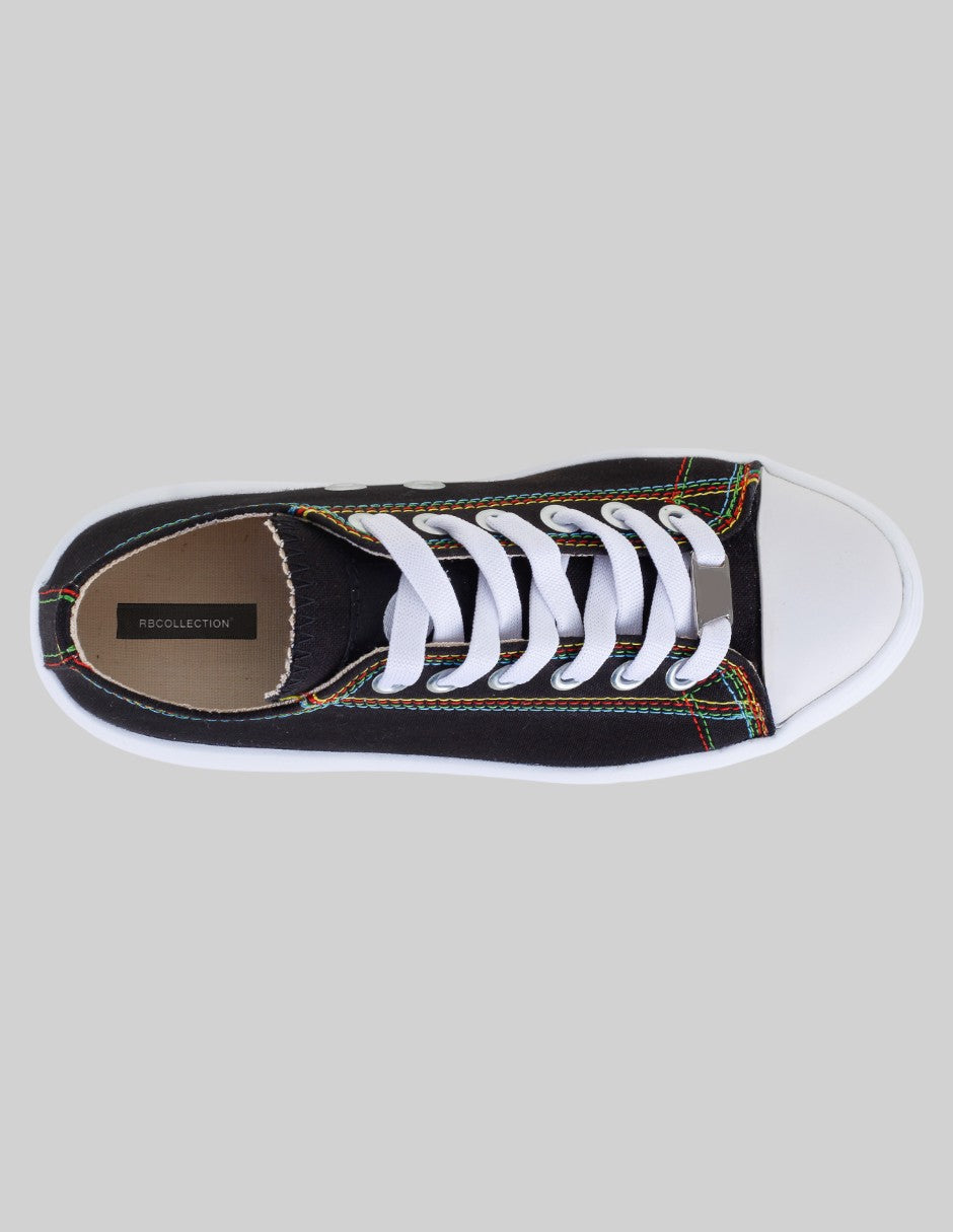 Tenis con cordones Steph en Textil – Negro