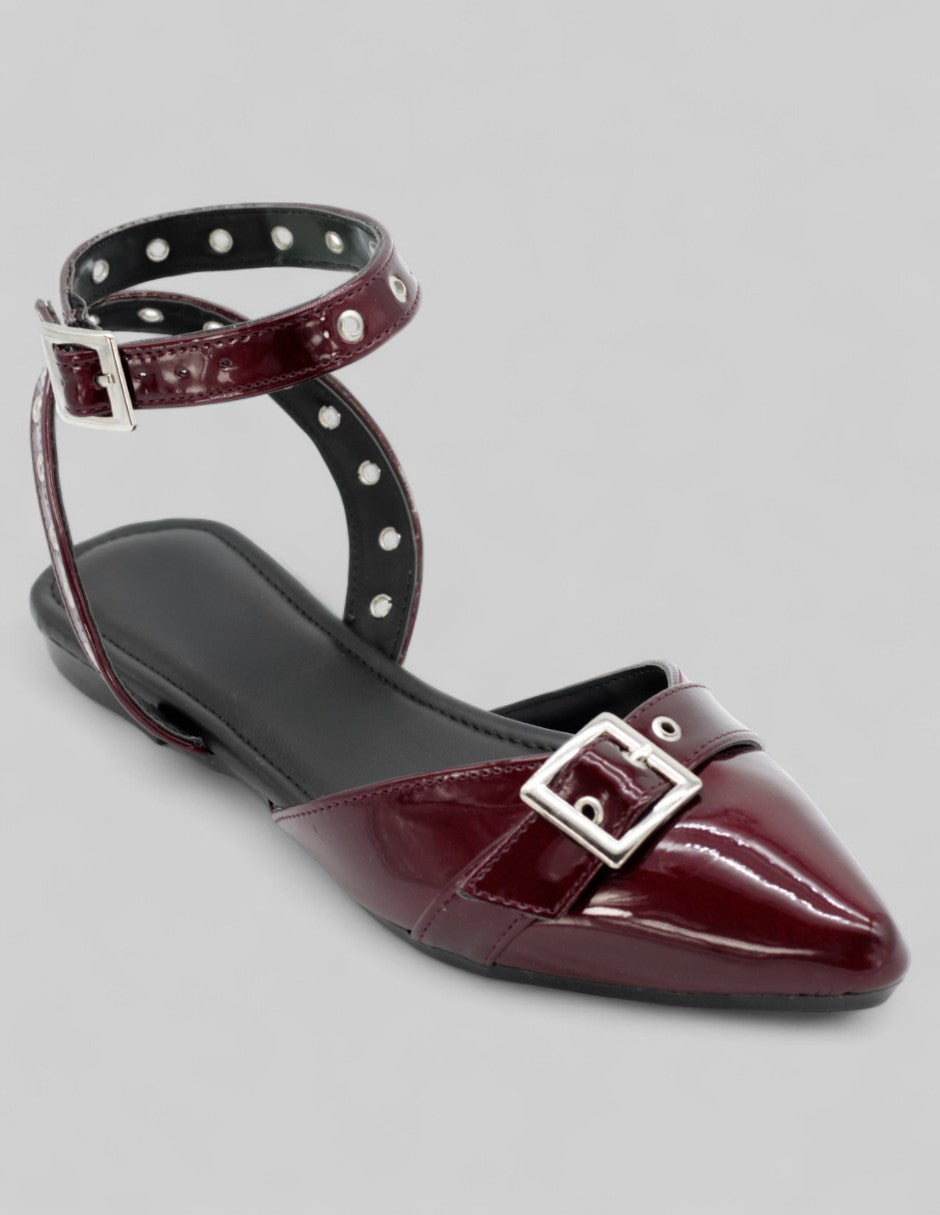 Flats puntales Exterior Charol Color Rojo Para Mujer De RBCOLLECTION