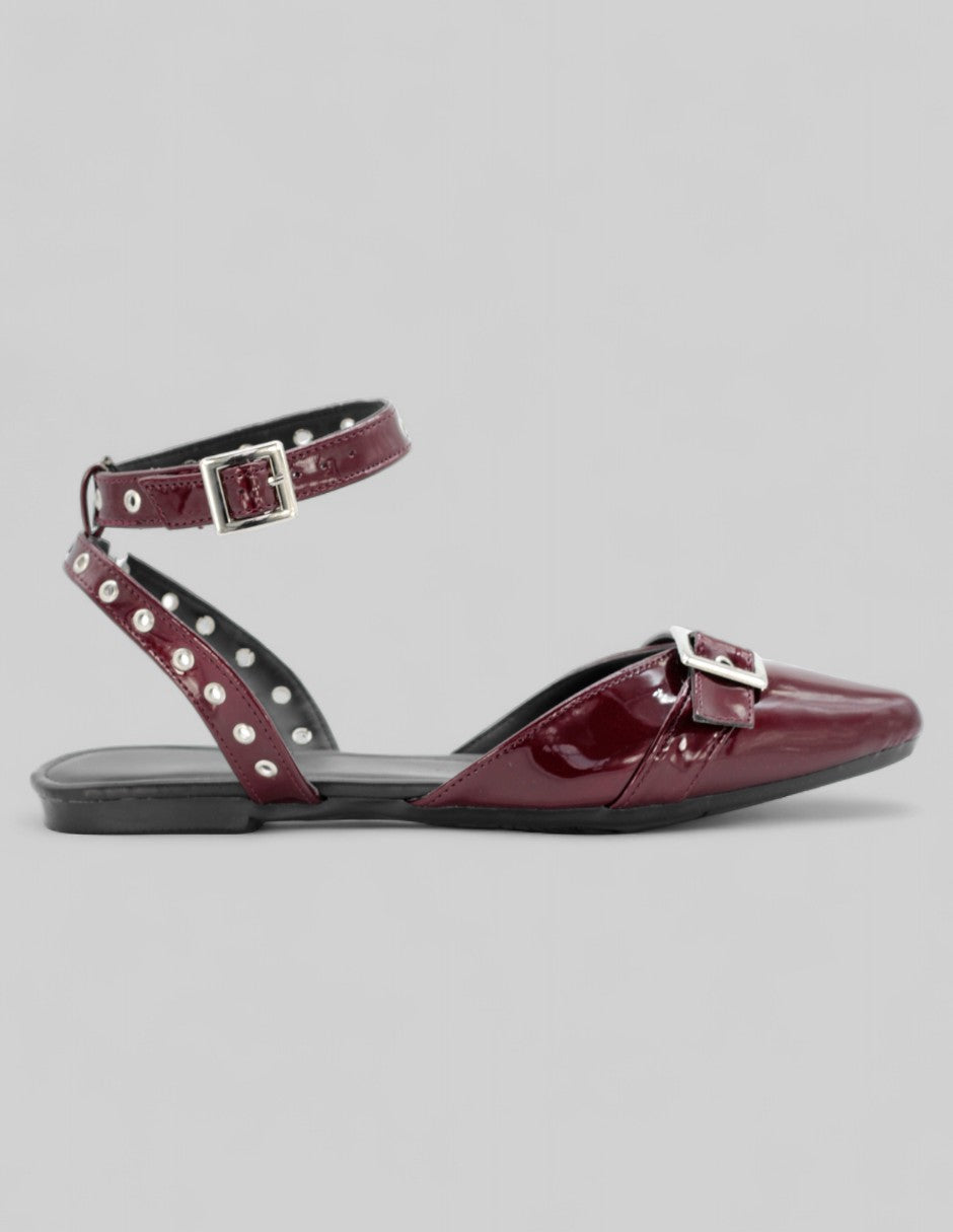 Flats puntales Onne en Charol – Rojo