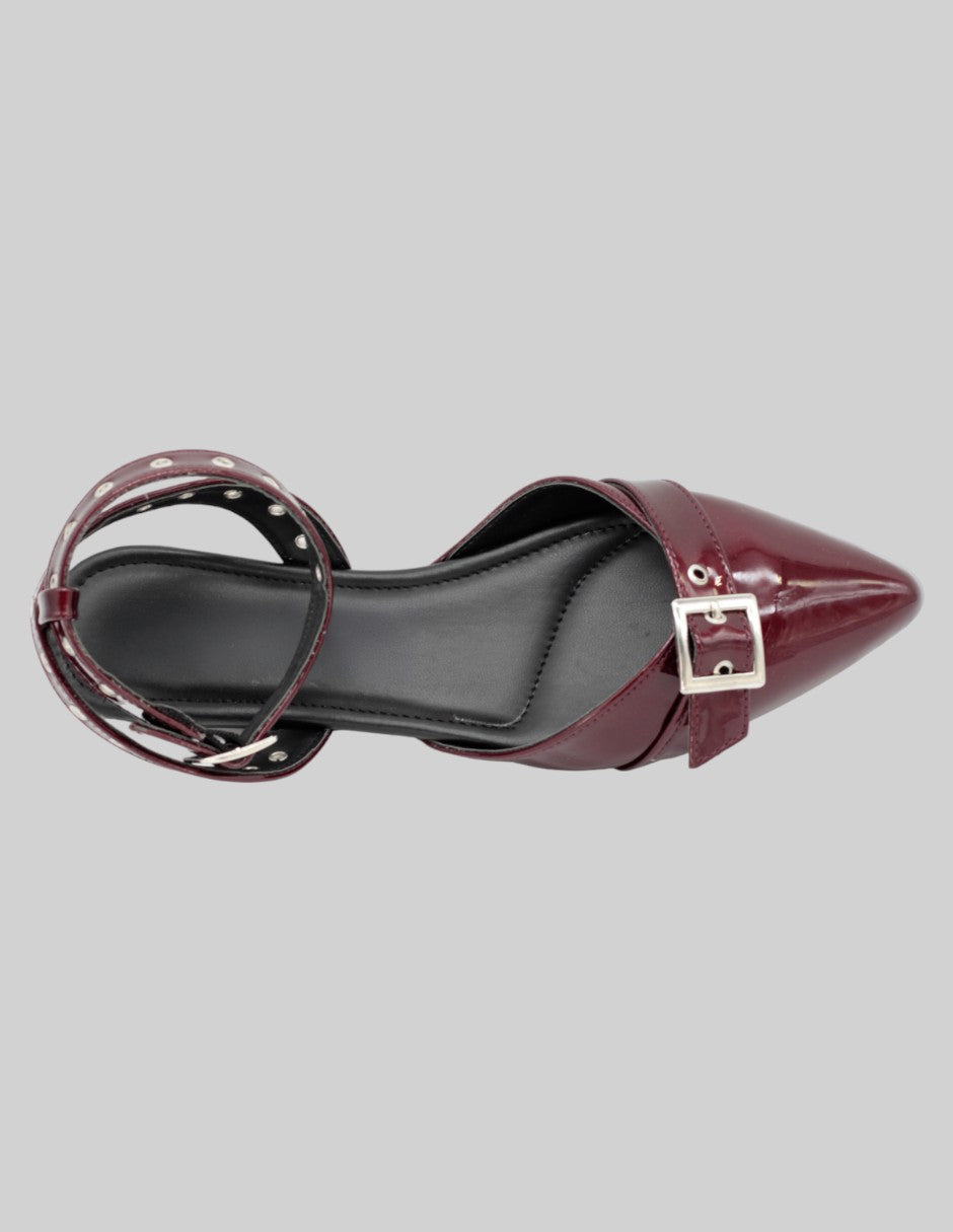 Flats puntales Onne en Charol – Rojo