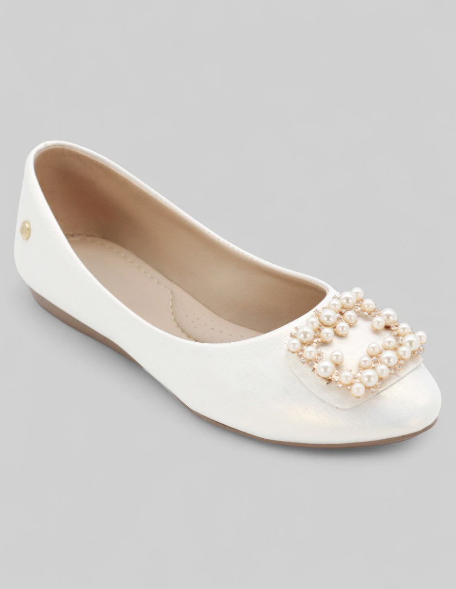 Flats clásicas Exterior Piel vegana Color Blanco Para Mujer De RBCOLLECTION